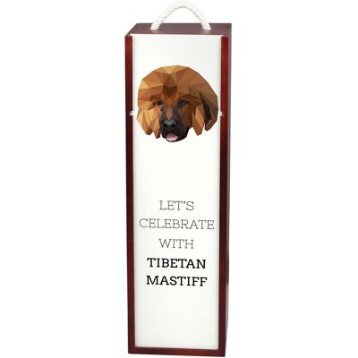 Mastif tybetański, Dog tybetański - geometryczne pudełko ze zdjęciem i napisem na wino marki Art-Dog Mastif tybetański, Dog tybetański - geometryczne pudełko ze zdjęciem i napisem na wino marki Art-Dog