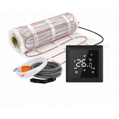 Mata grzewcza grzejna pod płytki 6m² 170W/m² Wi-Fi zestaw czarny regulator Warmtec DS2-60/WRT31W-CZ Mata grzewcza grzejna pod płytki 6m² 170W/m² Wi-Fi zestaw czarny regulator Warmtec DS2-60/WRT31W-CZ