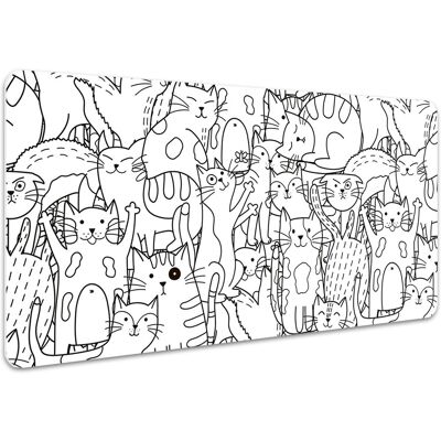Coloray Mata ochronna na biurko Koty w stylu Doodle 100x50 cm Coloray Mata ochronna na biurko Koty w stylu Doodle 100x50 cm