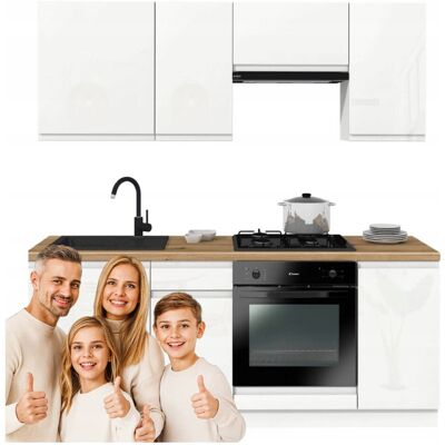 MEBEL ELITE Meble Kuchenne Zestaw Mebli Na Wymiar Modułowe Biały Połysk MODERN 200 MEBEL ELITE Meble Kuchenne Zestaw Mebli Na Wymiar Modułowe Biały Połysk MODERN 200