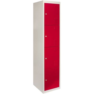 MonsterShop Szafki metalowe - 4 Drzwi, Czerwony, 45cm Głębokość MonsterShop Szafki metalowe - 4 Drzwi, Czerwony, 45cm Głębokość