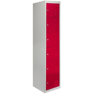 MonsterShop Szafki z Drzwiami ze Stali - 6, Płaskie Opakowanie, Czerwony - 45cm D MonsterShop Szafki z Drzwiami ze Stali - 6, Płaskie Opakowanie, Czerwony - 45cm D