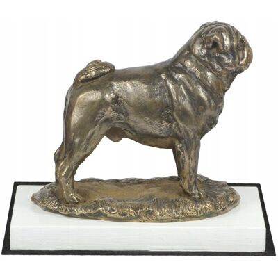 ART Mops, Pug, Carlin - statuetka psa, figurka na białej podstawie, trofeum na ART Mops, Pug, Carlin - statuetka psa, figurka na białej podstawie, trofeum na