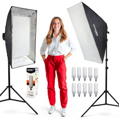 CineGEN MoreLight™ Zestaw 2 lamp softbox 60x90 10x85W LED CineGEN MoreLight™ Zestaw 2 lamp softbox 60x90 10x85W LED