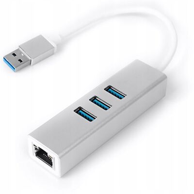 Spacetronik Multiport USB na 3 USB + RJ45 SPU-M07 srebrny Spacetronik Multiport USB na 3 USB + RJ45 SPU-M07 srebrny