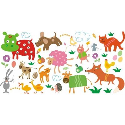 Naklejkolandia Naklejki dla dzieci mat Zwierzaki Dziwaki 2, 200x100 cm Naklejkolandia Naklejki dla dzieci mat Zwierzaki Dziwaki 2, 200x100 cm