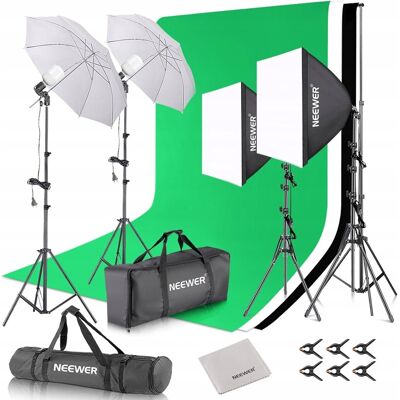 NEEWER NK100 Zestaw oświetlenia ciągłego z tłem 5700K 800W softbox ścierka NEEWER NK100 Zestaw oświetlenia ciągłego z tłem 5700K 800W softbox ścierka