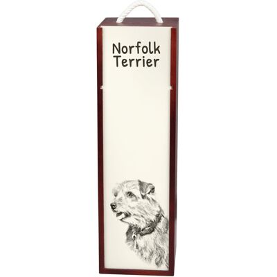 Norfolk Terrier - pudełko na wino z psem, pudełko na alkohol z grafiką, personalizowane pudełko na prezent marki Art-Dog Norfolk Terrier - pudełko na wino z psem, pudełko na alkohol z grafiką, personalizowane pudełko na prezent marki Art-Dog