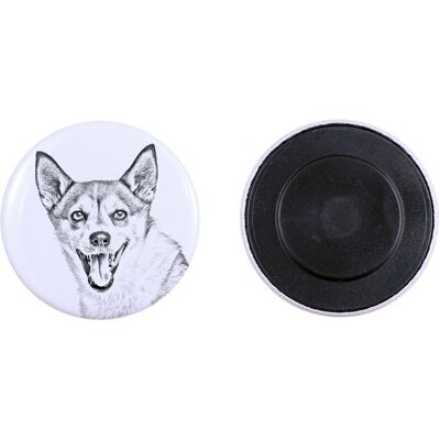 Norweski pies na maskonury, Norwegian Lundehund - magnes z psim pupilem, wyjątkowo lekki, mocny magnes, produkt wykonany ręcznie marki Art-Dog Norweski pies na maskonury, Norwegian Lundehund - magnes z psim pupilem, wyjątkowo lekki, mocny magnes, produkt wykonany ręcznie marki Art-Dog