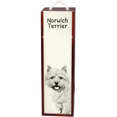 Norwich Terrier - pudełko na wino z psem, pudełko na alkohol z grafiką, personalizowane pudełko na prezent marki Art-Dog Norwich Terrier - pudełko na wino z psem, pudełko na alkohol z grafiką, personalizowane pudełko na prezent marki Art-Dog