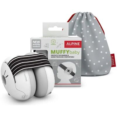 Ochronniki słuchu dla niemowląt Alpine Muffy Baby, Czarne Ochronniki słuchu dla niemowląt Alpine Muffy Baby, Czarne