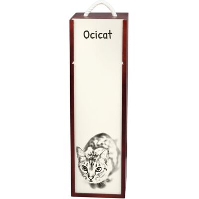 Ocicat - pudełko na wino z kotem, pudełko na alkohol z grafiką, personalizowane pudełko na prezent marki Art-Dog Ocicat - pudełko na wino z kotem, pudełko na alkohol z grafiką, personalizowane pudełko na prezent marki Art-Dog