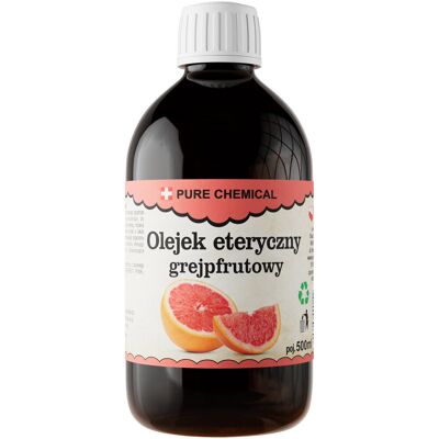 Pure Olejek Grejpfrutowy Eteryczny Naturalny Energetyzujący Bez Dodatków 0,5l Pure Olejek Grejpfrutowy Eteryczny Naturalny Energetyzujący Bez Dodatków 0,5l