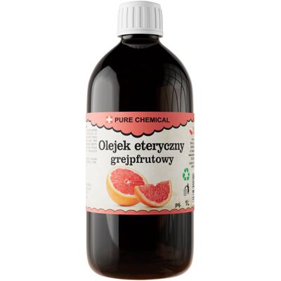 Pure Olejek Grejpfrutowy Eteryczny Naturalny Energetyzujący Bez Dodatków 1l Pure Olejek Grejpfrutowy Eteryczny Naturalny Energetyzujący Bez Dodatków 1l
