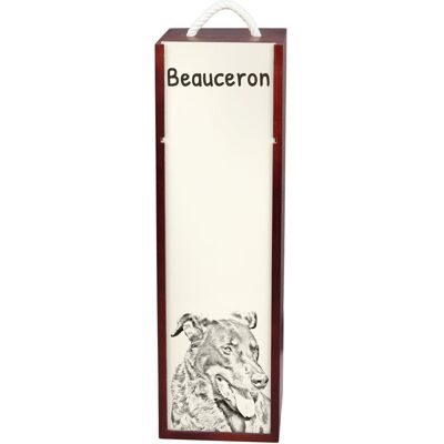 Owczarek francuski Beauceron - pudełko na wino z psem, pudełko na alkohol z grafiką, personalizowane pudełko na prezent marki Art-Dog Owczarek francuski Beauceron - pudełko na wino z psem, pudełko na alkohol z grafiką, personalizowane pudełko na prezent marki Art-Dog