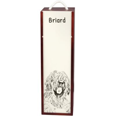 Owczarek francuski Briard, Berger de Brie - pudełko na wino z psem, pudełko na alkohol z grafiką, personalizowane pudełko na prezent marki Art-Dog Owczarek francuski Briard, Berger de Brie - pudełko na wino z psem, pudełko na alkohol z grafiką, personalizowane pudełko na prezent marki Art-Dog