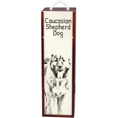 Owczarek kaukaski - pudełko na wino z psem, pudełko na alkohol z grafiką, personalizowane pudełko na prezent marki Art-Dog Owczarek kaukaski - pudełko na wino z psem, pudełko na alkohol z grafiką, personalizowane pudełko na prezent marki Art-Dog