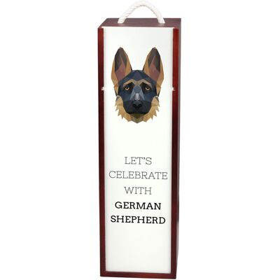 Owczarek niemiecki, Alsatian I - geometryczne pudełko ze zdjęciem i napisem na wino marki Art-Dog Owczarek niemiecki, Alsatian I - geometryczne pudełko ze zdjęciem i napisem na wino marki Art-Dog