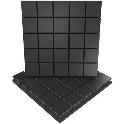 Panele akustyczne GRID, Zestaw 2 szt. + nawiasy montażowe, 50x50x5cm, UA Acoustics, MDF: Czarny Panele akustyczne GRID, Zestaw 2 szt. + nawiasy montażowe, 50x50x5cm, UA Acoustics, MDF: Czarny