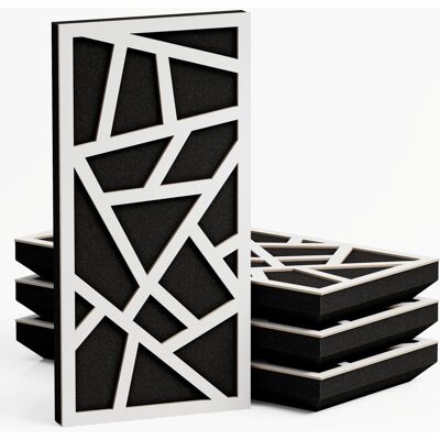 Panele SKYROSS-3 akustyczne wąskie, Zestaw 4 szt., 50x25x3cm, UA Acoustics, MDF: Biały Panele SKYROSS-3 akustyczne wąskie, Zestaw 4 szt., 50x25x3cm, UA Acoustics, MDF: Biały