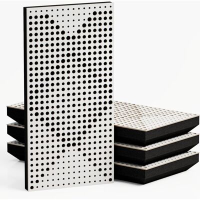 Panele WILDS-3 akustyczne wąskie, Zestaw 4 szt., 50x25x3cm, UA Acoustics, MDF: Biały Panele WILDS-3 akustyczne wąskie, Zestaw 4 szt., 50x25x3cm, UA Acoustics, MDF: Biały