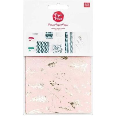 Inny producent Papier patchworkowy w kształcie róż ze złotymi gałązkami 30 x 42 cm Inny producent Papier patchworkowy w kształcie róż ze złotymi gałązkami 30 x 42 cm