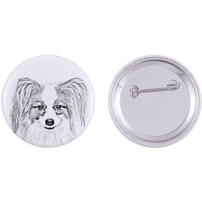 Papillon, Spaniel Kontynentalny - przypinka z twoim psem, dodaj własne foto, marka Art-Dog Papillon, Spaniel Kontynentalny - przypinka z twoim psem, dodaj własne foto, marka Art-Dog