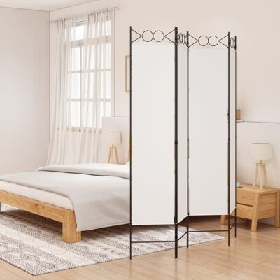 VMP Parawan 4-Panelowy, Biały, 160X200 cm, Tkanina VMP Parawan 4-Panelowy, Biały, 160X200 cm, Tkanina