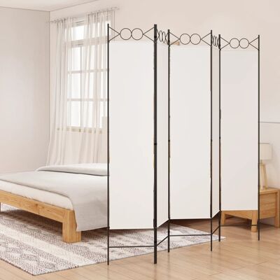 VMP Parawan 5-Panelowy, Biały, 200X200 cm, Tkanina VMP Parawan 5-Panelowy, Biały, 200X200 cm, Tkanina