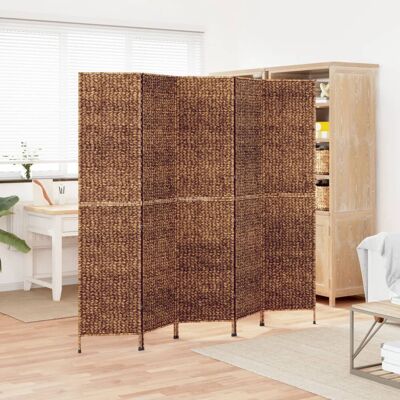 VMP Parawan Pokojowy 5-Panelowy, Brązowy, 205X180 cm, Hiacynt Wodny VMP Parawan Pokojowy 5-Panelowy, Brązowy, 205X180 cm, Hiacynt Wodny