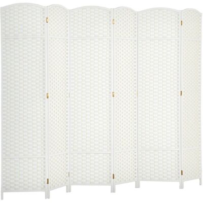 Parawan składany HOMCOM 6-częściowy, 240 x 170 cm, sosnowy, ścianka działowa, zapewniająca prywatność w salonie, biały Parawan składany HOMCOM 6-częściowy, 240 x 170 cm, sosnowy, ścianka działowa, zapewniająca prywatność w salonie, biały