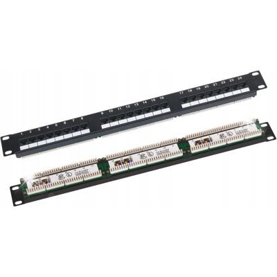 Inny producent Patch panel 1U/19 cali UTP nieekranowany 24 porty kat.6 złącza LSA PK-U6-1 Inny producent Patch panel 1U/19 cali UTP nieekranowany 24 porty kat.6 złącza LSA PK-U6-1