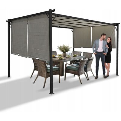 Grindi Pergola tarasowa ogrodowa - stalowa - Delos II 2,9x3,9m - szara Grindi Pergola tarasowa ogrodowa - stalowa - Delos II 2,9x3,9m - szara
