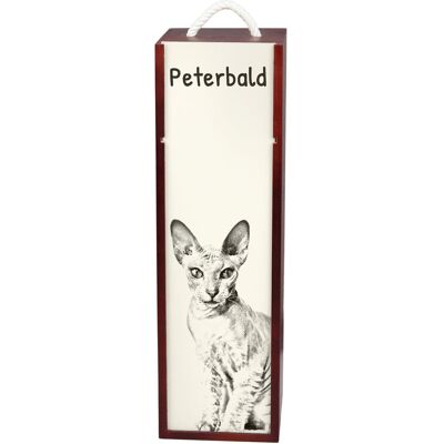 Peterbald - pudełko na wino z kotem, pudełko na alkohol z grafiką, personalizowane pudełko na prezent marki Art-Dog Peterbald - pudełko na wino z kotem, pudełko na alkohol z grafiką, personalizowane pudełko na prezent marki Art-Dog