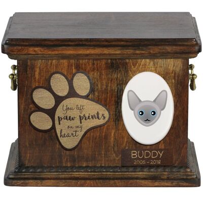 Peterbald - skrzynia pamiątkowa kota, personalizowana skrzynia, pamiątkowe pudełko na kocie pamiątki marki Art-Dog Peterbald - skrzynia pamiątkowa kota, personalizowana skrzynia, pamiątkowe pudełko na kocie pamiątki marki Art-Dog
