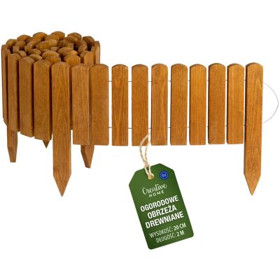 Creative Płot rollborder ogrodowy wbijany płotek drewniany obrzeże trawnikowe 200x20 cm Creative Płot rollborder ogrodowy wbijany płotek drewniany obrzeże trawnikowe 200x20 cm