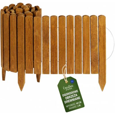 Creative Płot rollborder ogrodowy wbijany płotek drewniany obrzeże trawnikowe 200x40 cm Creative Płot rollborder ogrodowy wbijany płotek drewniany obrzeże trawnikowe 200x40 cm