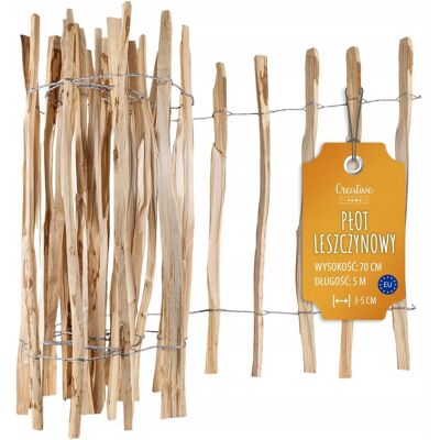 Creative Płotek leszczynowy obrzeże trawnikowe sztachetowy ogrodowy 5m x 70cm 7-9cm Creative Płotek leszczynowy obrzeże trawnikowe sztachetowy ogrodowy 5m x 70cm 7-9cm