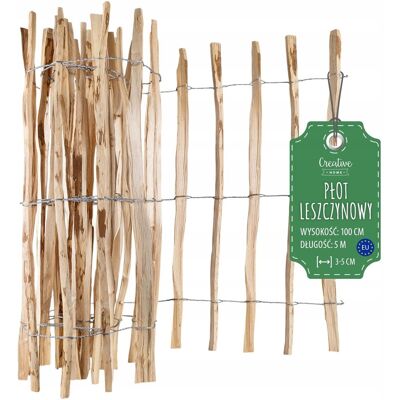 Creative Płotek leszczynowy sztachetowy ogrodowy obrzeże trawnikowe 5m x 100cm 3-5cm Creative Płotek leszczynowy sztachetowy ogrodowy obrzeże trawnikowe 5m x 100cm 3-5cm