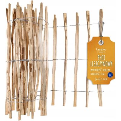 Creative Płotek leszczynowy sztachetowy ogrodowy obrzeże trawnikowe 5m x 100cm 7-9cm Creative Płotek leszczynowy sztachetowy ogrodowy obrzeże trawnikowe 5m x 100cm 7-9cm