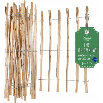 Creative Płotek leszczynowy sztachetowy ogrodowy obrzeże trawnikowe 5m x 120cm 3-5cm Creative Płotek leszczynowy sztachetowy ogrodowy obrzeże trawnikowe 5m x 120cm 3-5cm