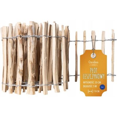 Creative Płotek leszczynowy sztachetowy ogrodowy obrzeże trawnikowe 5m x 35cm 7-9cm Creative Płotek leszczynowy sztachetowy ogrodowy obrzeże trawnikowe 5m x 35cm 7-9cm