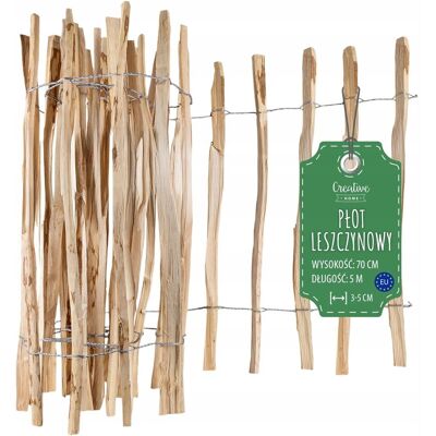 Creative Płotek leszczynowy sztachetowy ogrodowy obrzeże trawnikowe 5m x 70cm 3-5cm Creative Płotek leszczynowy sztachetowy ogrodowy obrzeże trawnikowe 5m x 70cm 3-5cm