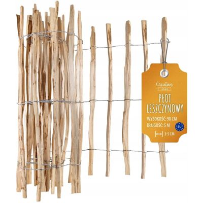 Creative Płotek Leszczynowy Sztachetowy Ogrodowy Obrzeże Trawnikowe 5m X 90cm 7-9cm Creative Płotek Leszczynowy Sztachetowy Ogrodowy Obrzeże Trawnikowe 5m X 90cm 7-9cm