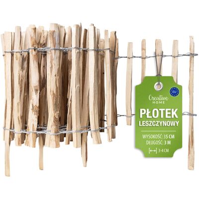 Creative Płotek leszczynowy trawnikowy wbijany obrzeże ogrodowe 3m x 35cm 3-4cm Creative Płotek leszczynowy trawnikowy wbijany obrzeże ogrodowe 3m x 35cm 3-4cm