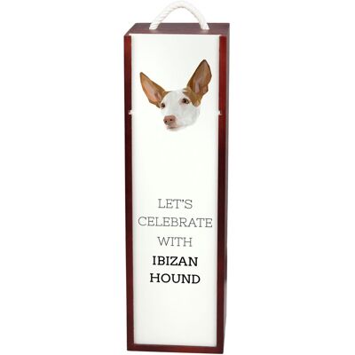 Podenco z Ibizy, Podenco Ibicenco - geometryczne pudełko ze zdjęciem i napisem na wino marki Art-Dog Podenco z Ibizy, Podenco Ibicenco - geometryczne pudełko ze zdjęciem i napisem na wino marki Art-Dog