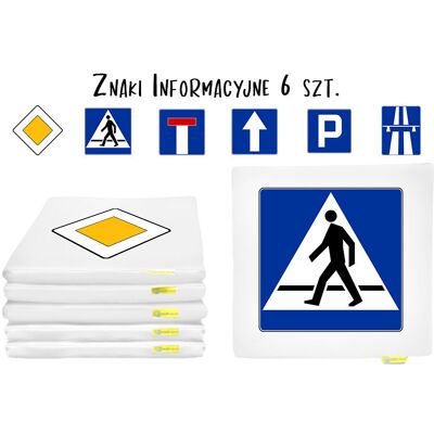 Akson Poduszki kwadratowe ekoskóra ZNAKI drogowe INFORMACYJNE 3 cm 6 szt. Akson Poduszki kwadratowe ekoskóra ZNAKI drogowe INFORMACYJNE 3 cm 6 szt.