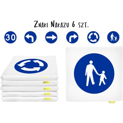 Akson Poduszki kwadratowe ekoskóra ZNAKI drogowe NAKAZU 3 cm 6 szt. Akson Poduszki kwadratowe ekoskóra ZNAKI drogowe NAKAZU 3 cm 6 szt.