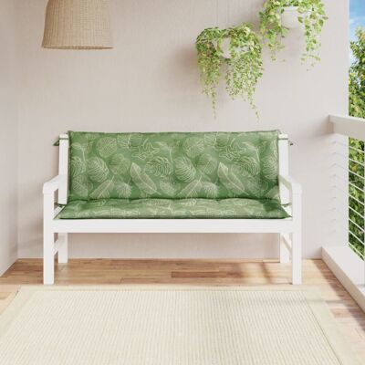 VMP Poduszki na ławki ogrodowe, 2 szt., wzór w liście, 150x50x7 cm VMP Poduszki na ławki ogrodowe, 2 szt., wzór w liście, 150x50x7 cm