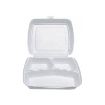 ABC Pojemniki Styropianowe Dzielone Lunch Box 125Szt ABC Pojemniki Styropianowe Dzielone Lunch Box 125Szt